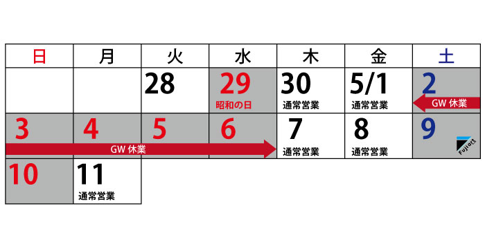 2020年　GW休業